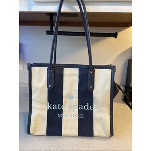 Kate Spade Ella Medium Tote Bag Blue And White Stripe Professional Classic Bag
